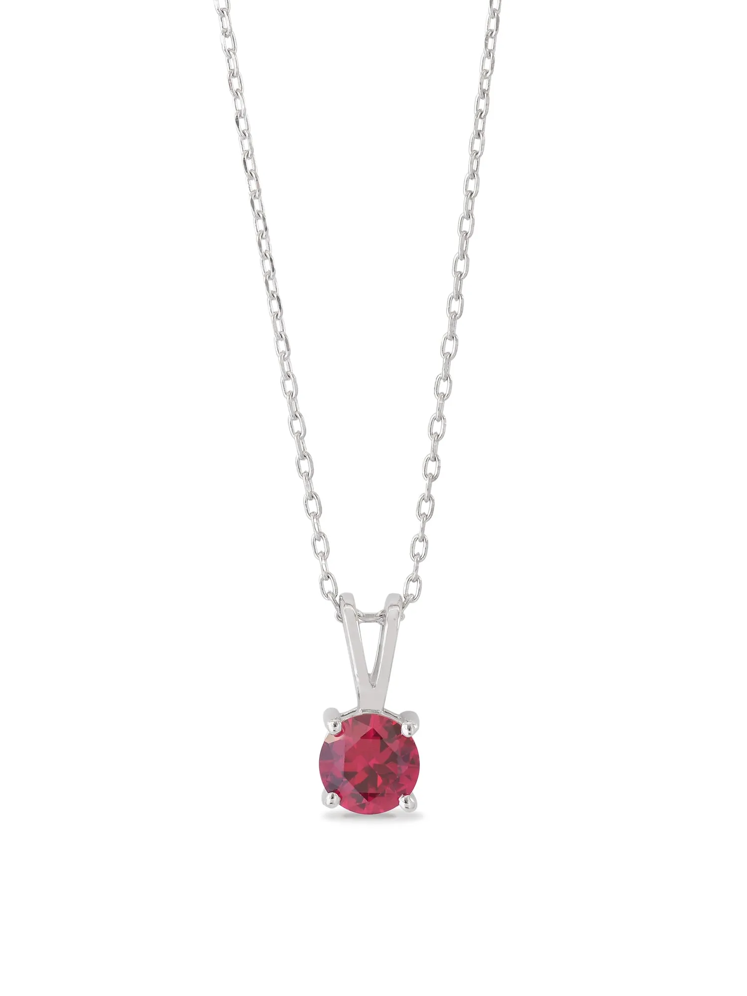 1 Carat Ruby Solitaire Pendant With Chain