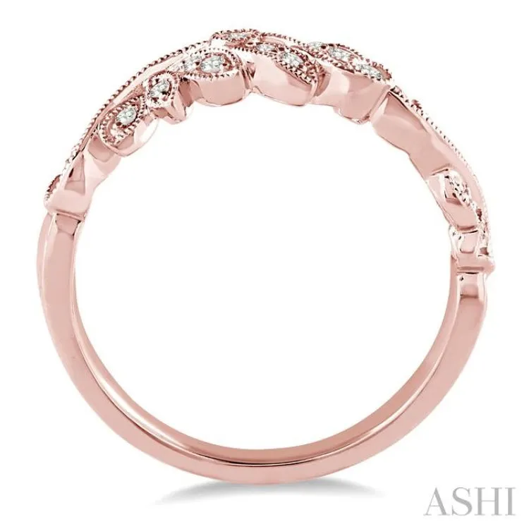 1/10 Ctw Round Diamond Wedding Band in 14K Rose Gold