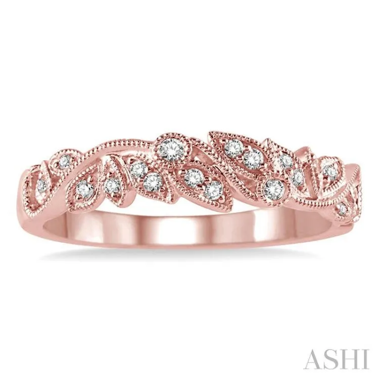 1/10 Ctw Round Diamond Wedding Band in 14K Rose Gold