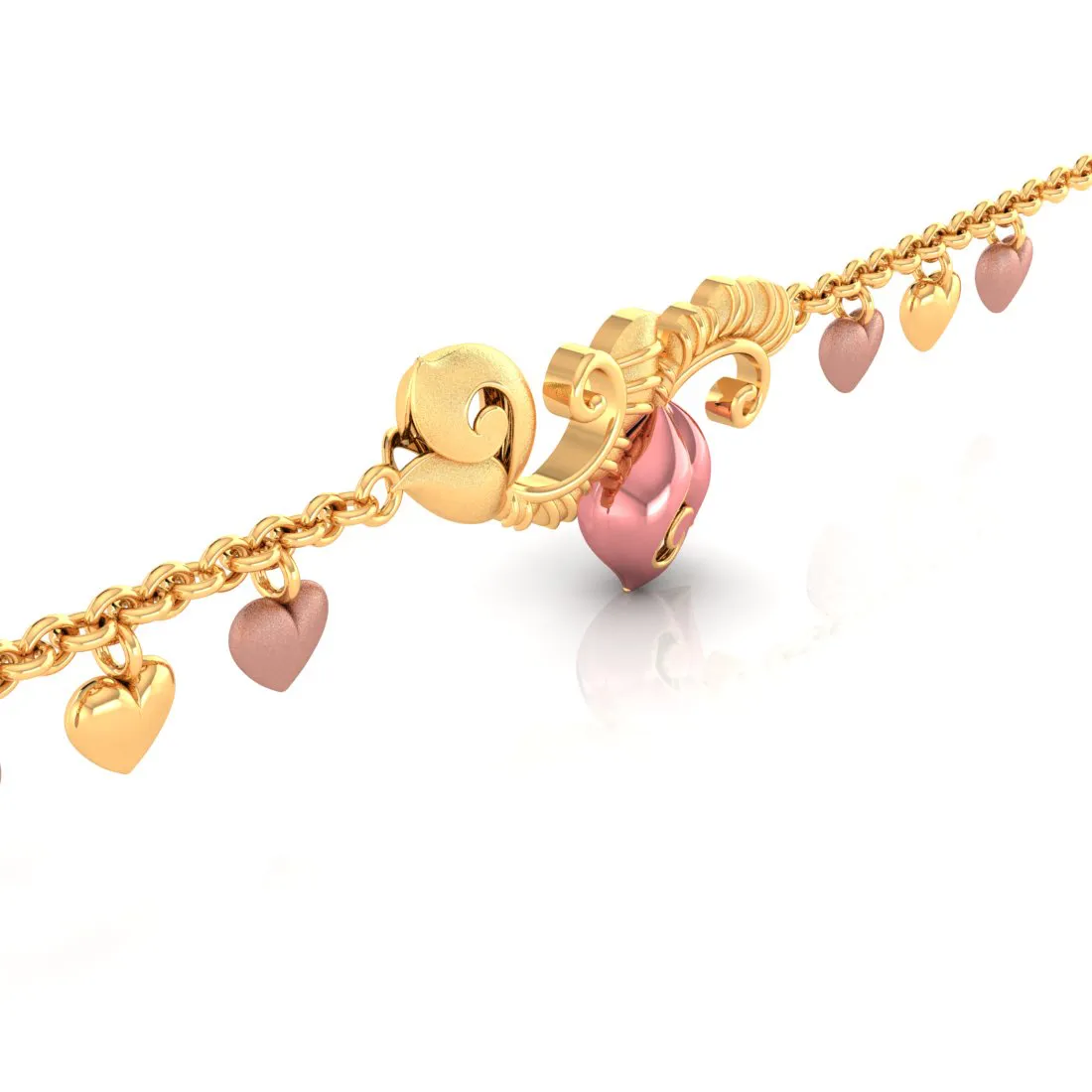 14k Gold Regal Pink Bracelet