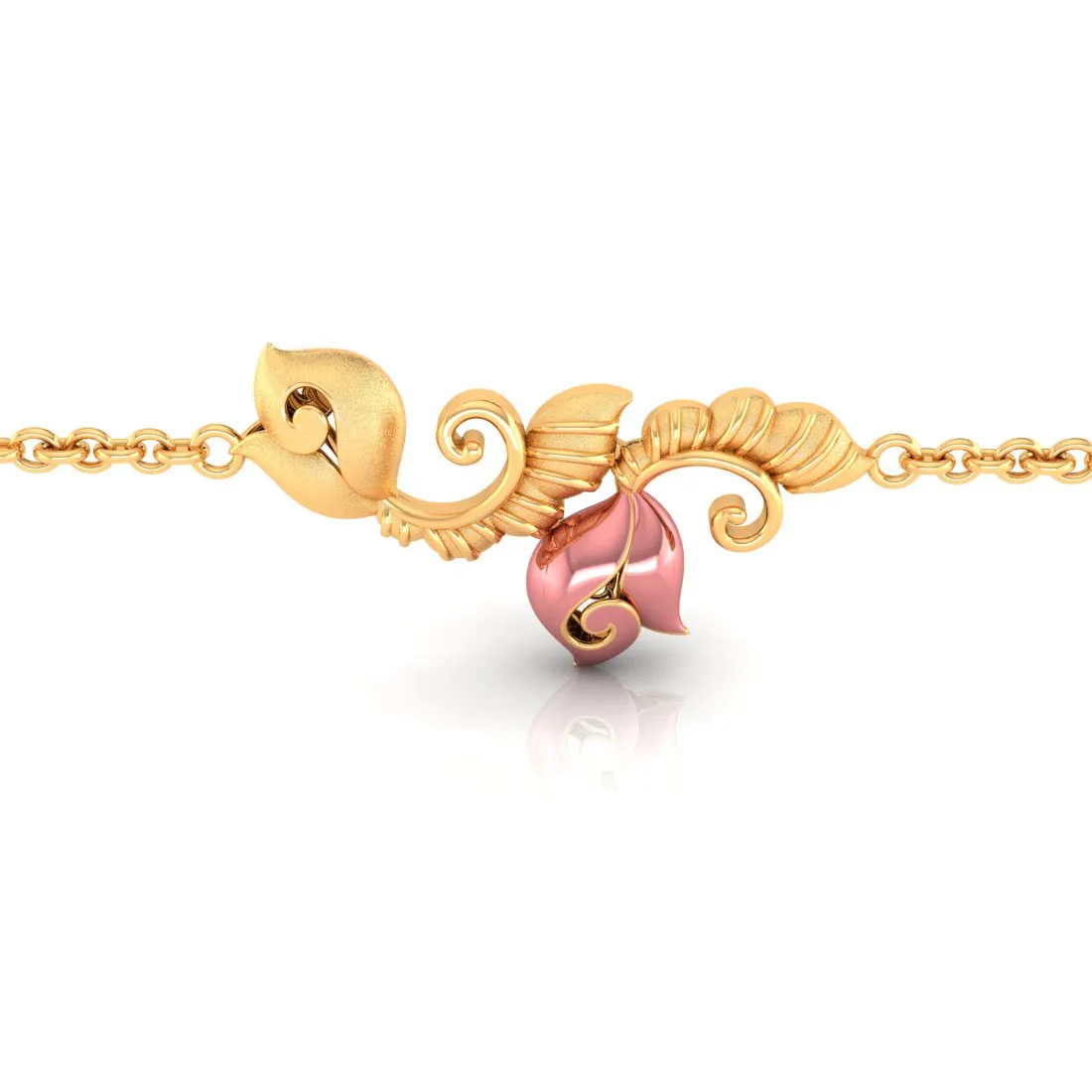 14k Gold Regal Pink Bracelet