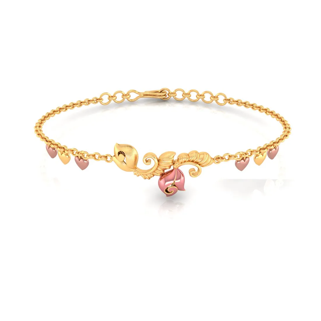 14k Gold Regal Pink Bracelet