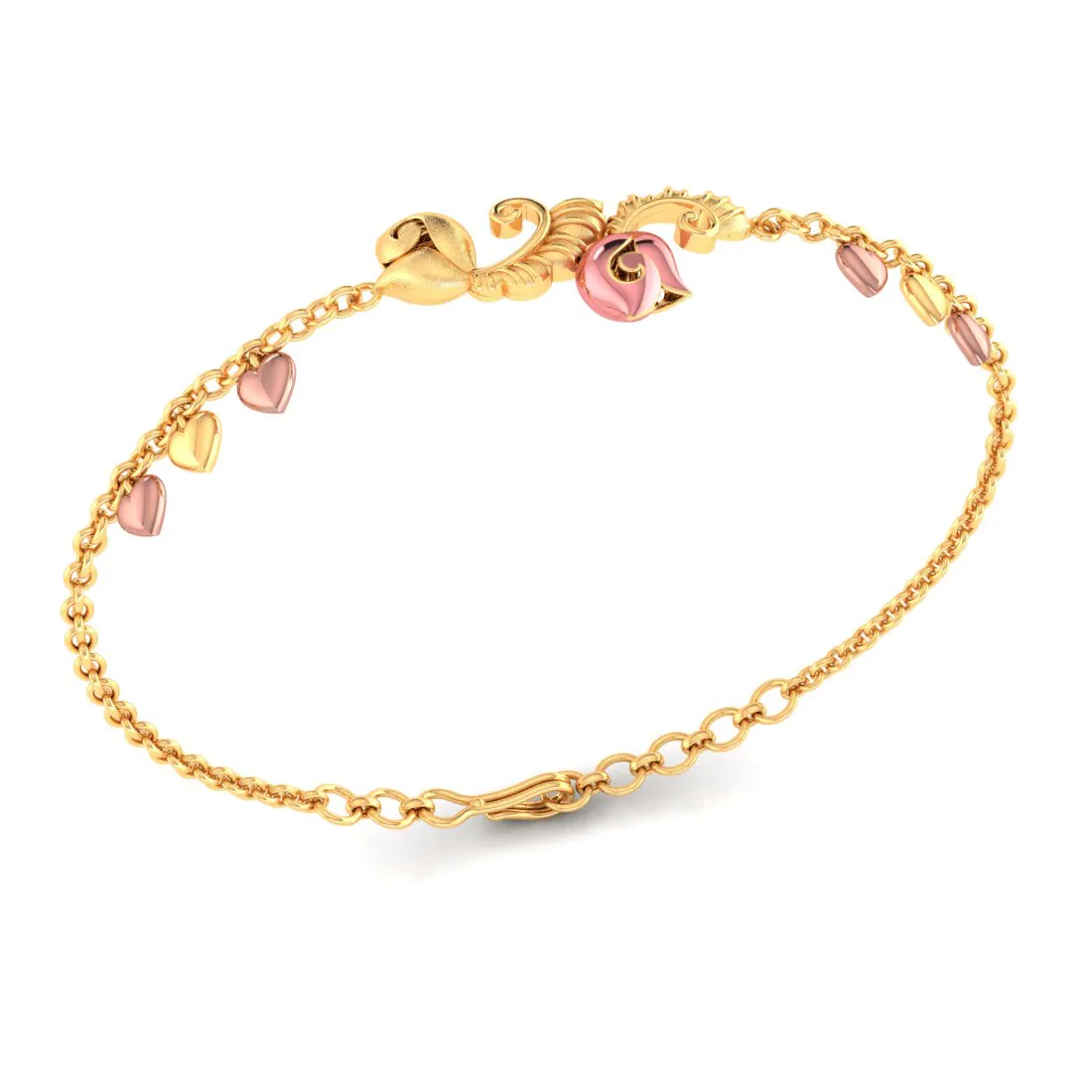 14k Gold Regal Pink Bracelet