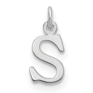 14k White Gold Cut-Out Letter S Initial Design Charm Pendant