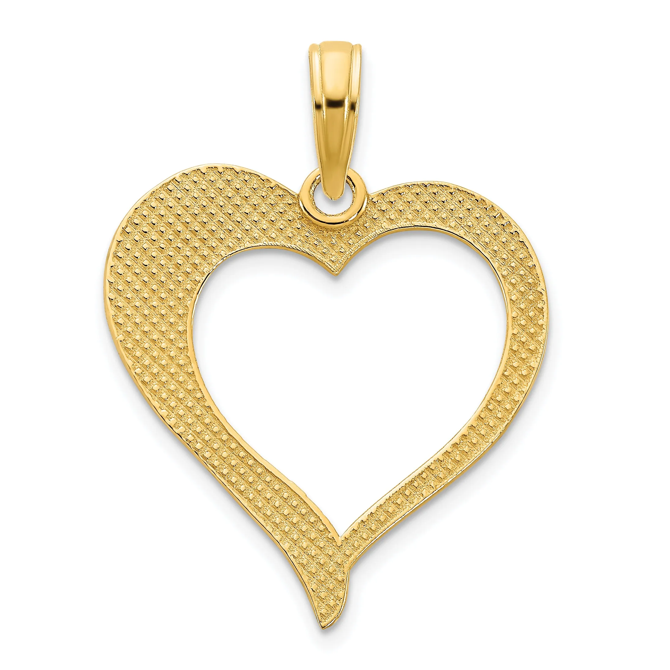 14k Yellow Gold Open Heart Design Pendant