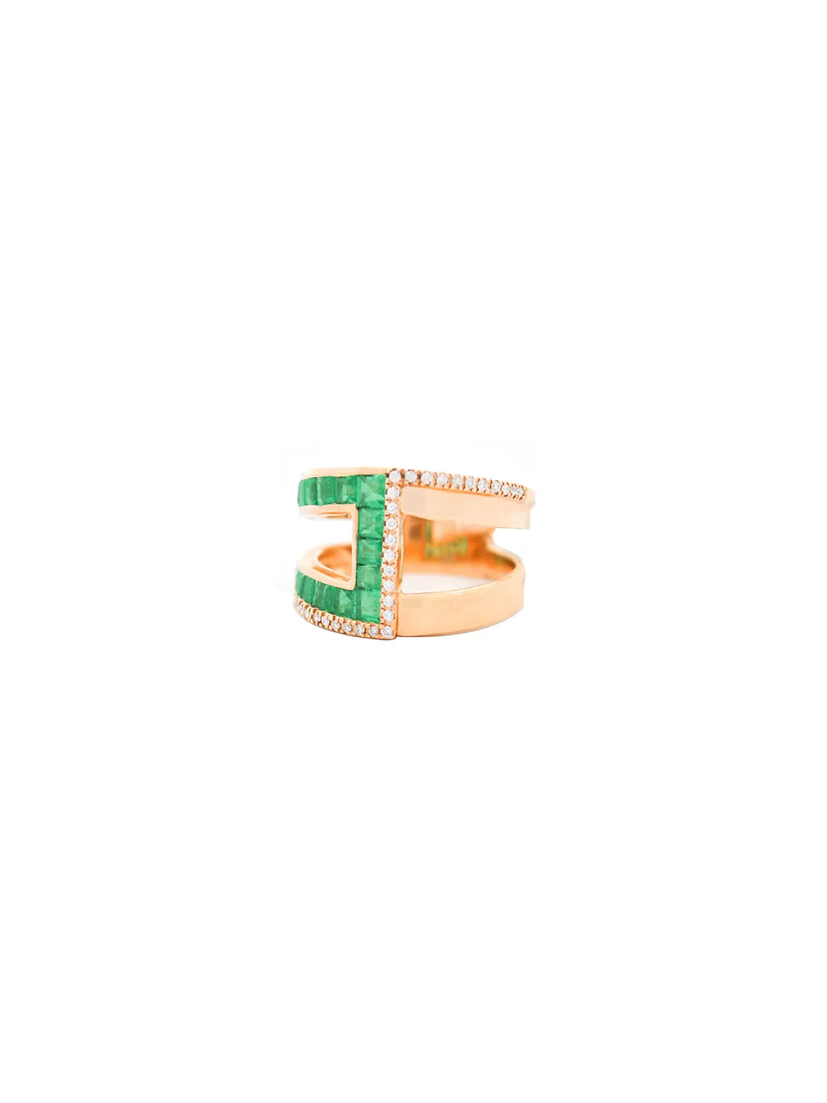 2.13ct Diamond Emerald 14K Gold Ring