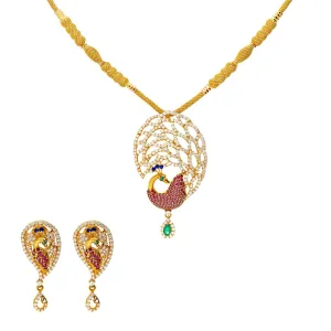 22K Yellow Gold & Gemstone Divine Peacock Set