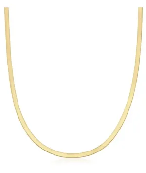 3mm Yellow Gold Herringbone Chain Necklace