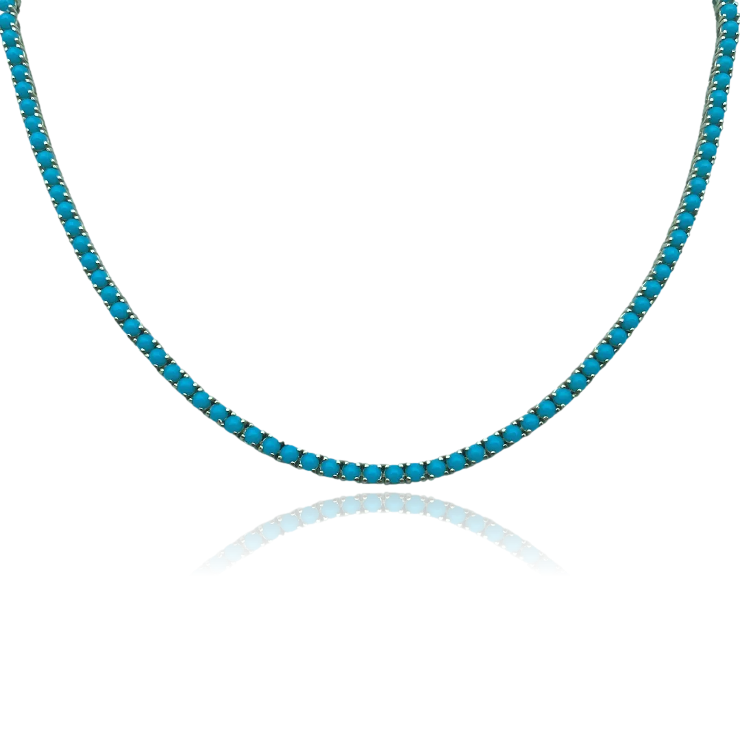 4 Prong Turquoise Tennis Choker