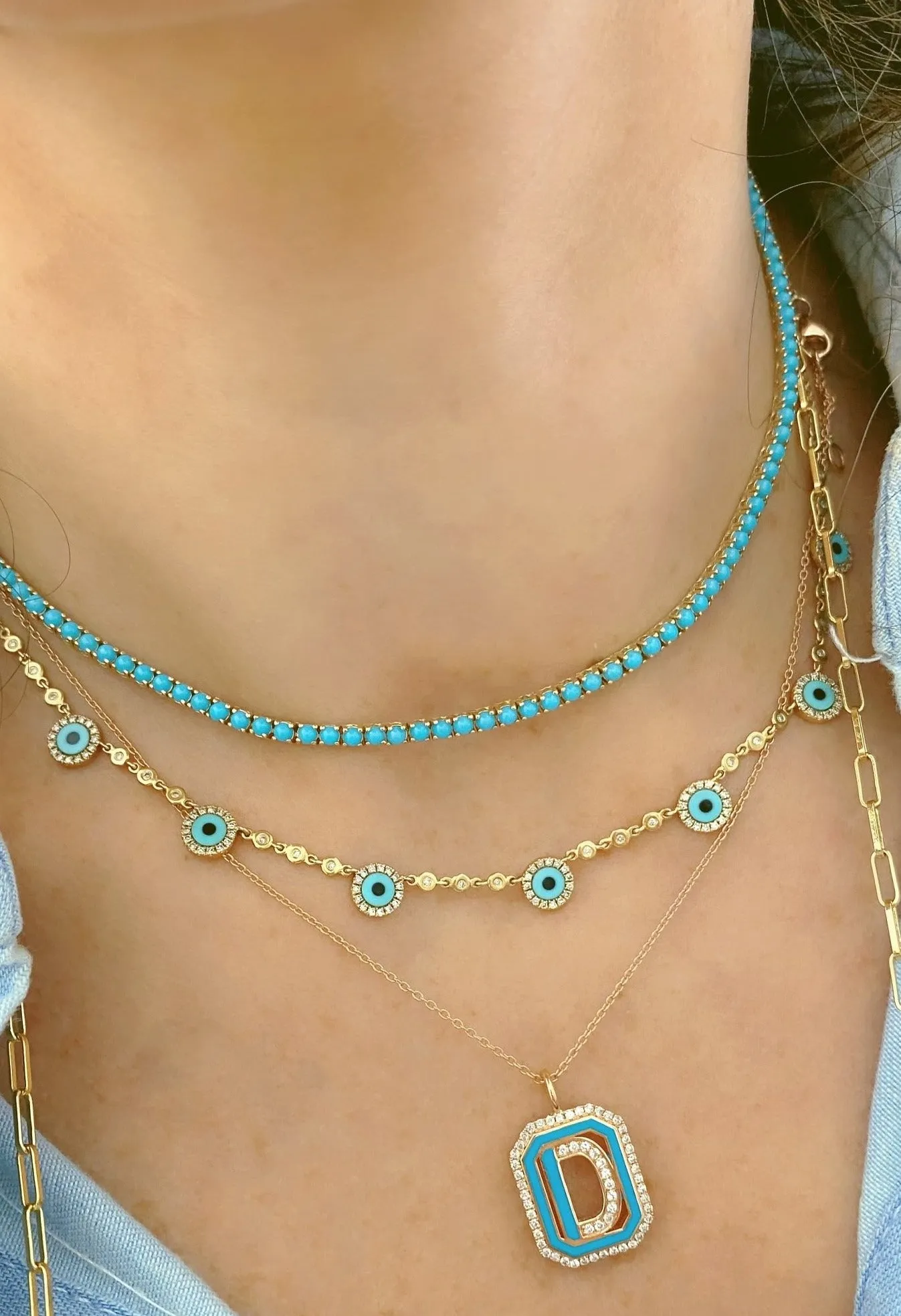 4 Prong Turquoise Tennis Choker