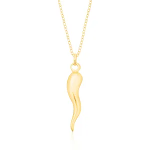 9ct Yellow Gold Italian Horn Pendant