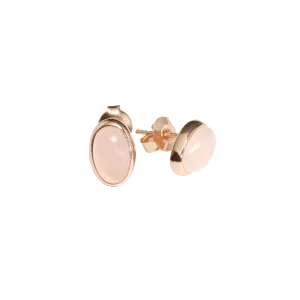 Ajei Rose Quartz Oval Stud Earrings