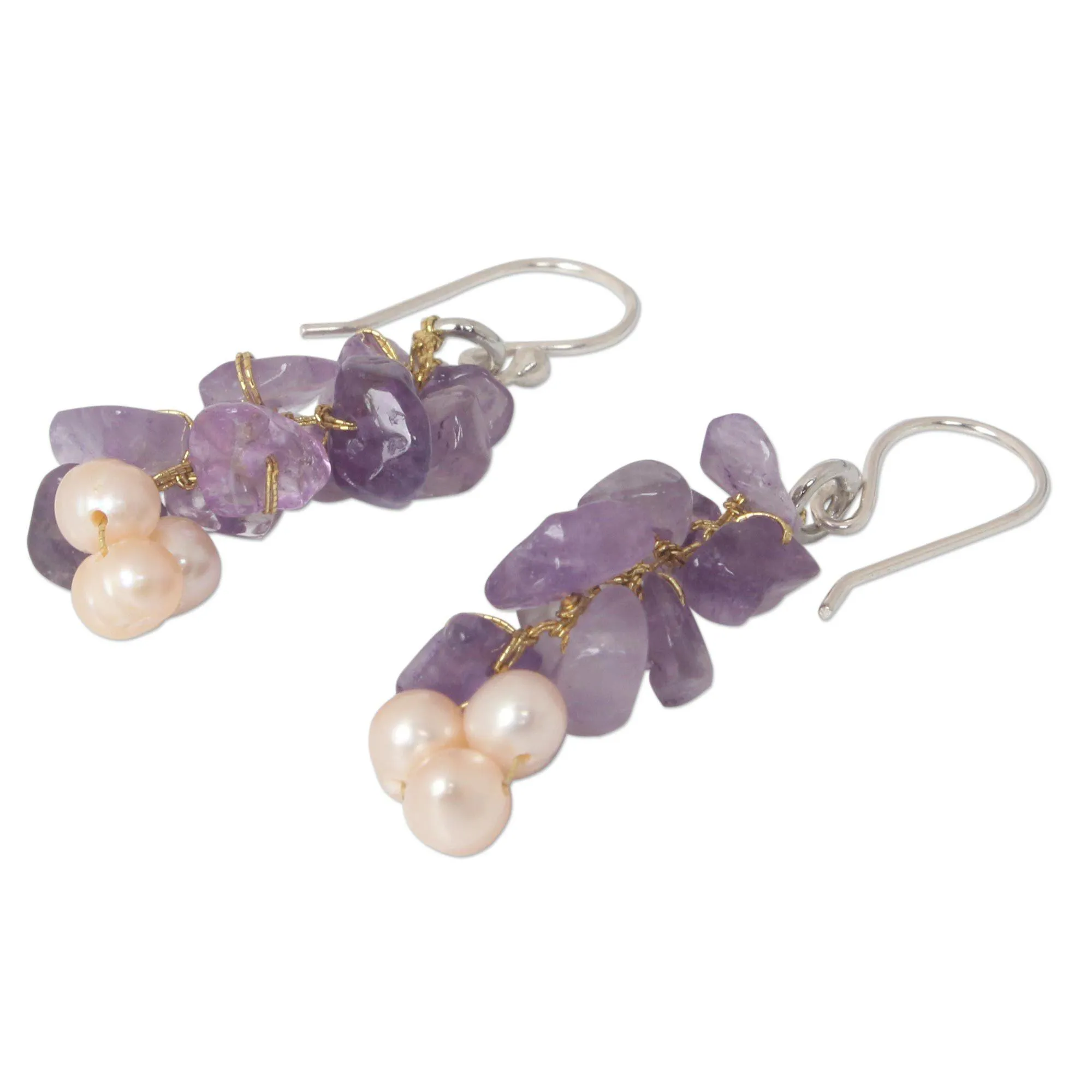 Amethyst & Freshwater Pearl Earrings