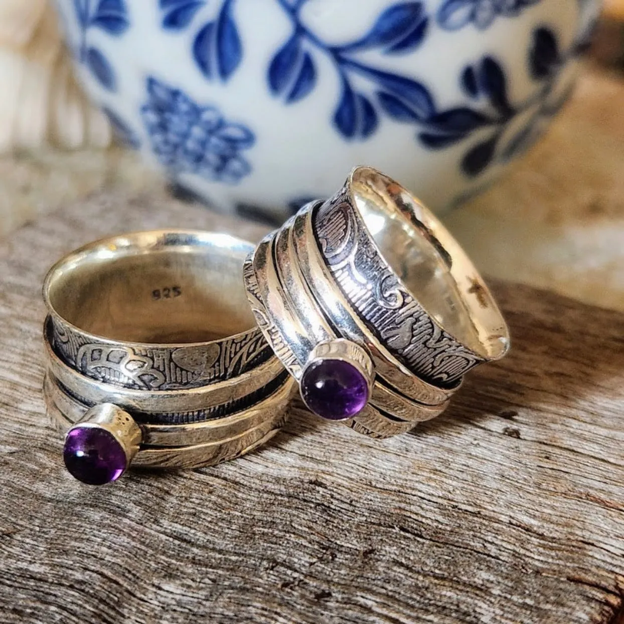 AMETHYST DREAM - AMETHYST 925 SPINNER RING