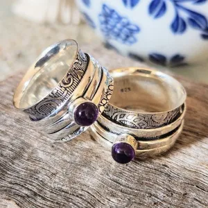 AMETHYST DREAM - AMETHYST 925 SPINNER RING