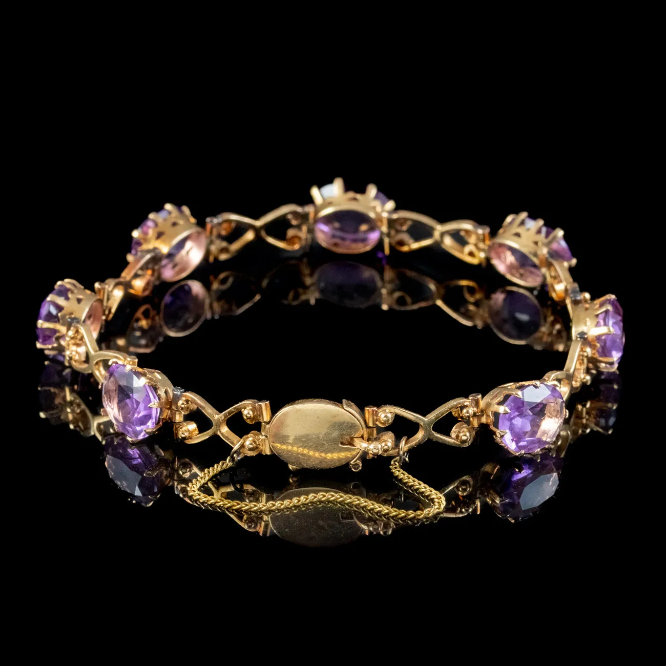 Antique Victorian Amethyst Bracelet 18ct Gold 21ct Of Amethyst