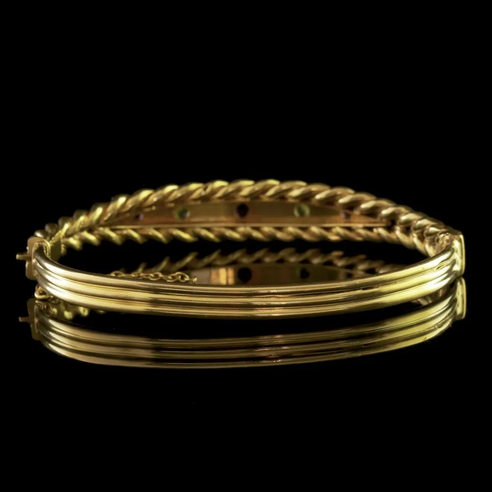 Antique Victorian Suffragette 18Ct Gold Bangle Circa 1900