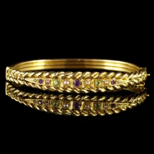 Antique Victorian Suffragette 18Ct Gold Bangle Circa 1900