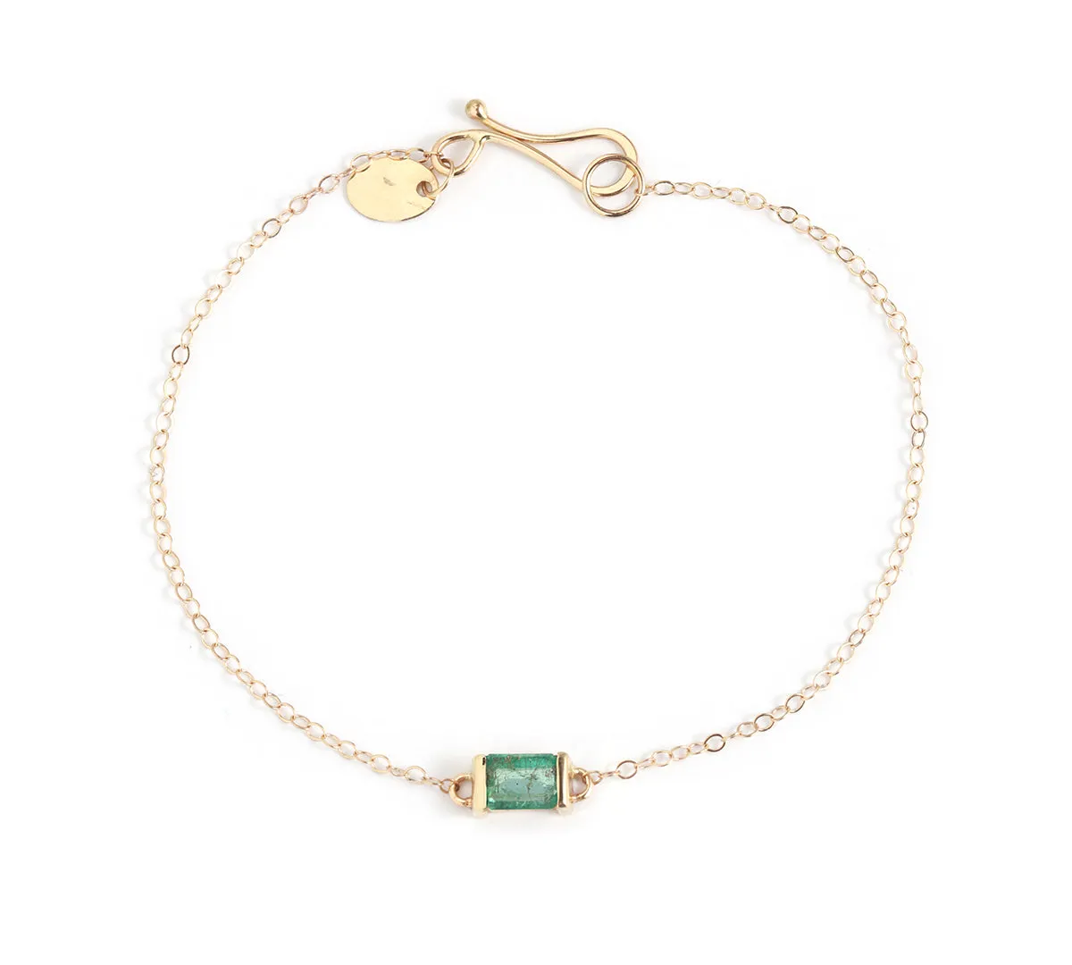 Bar Baguette Emerald Chain Bracelet