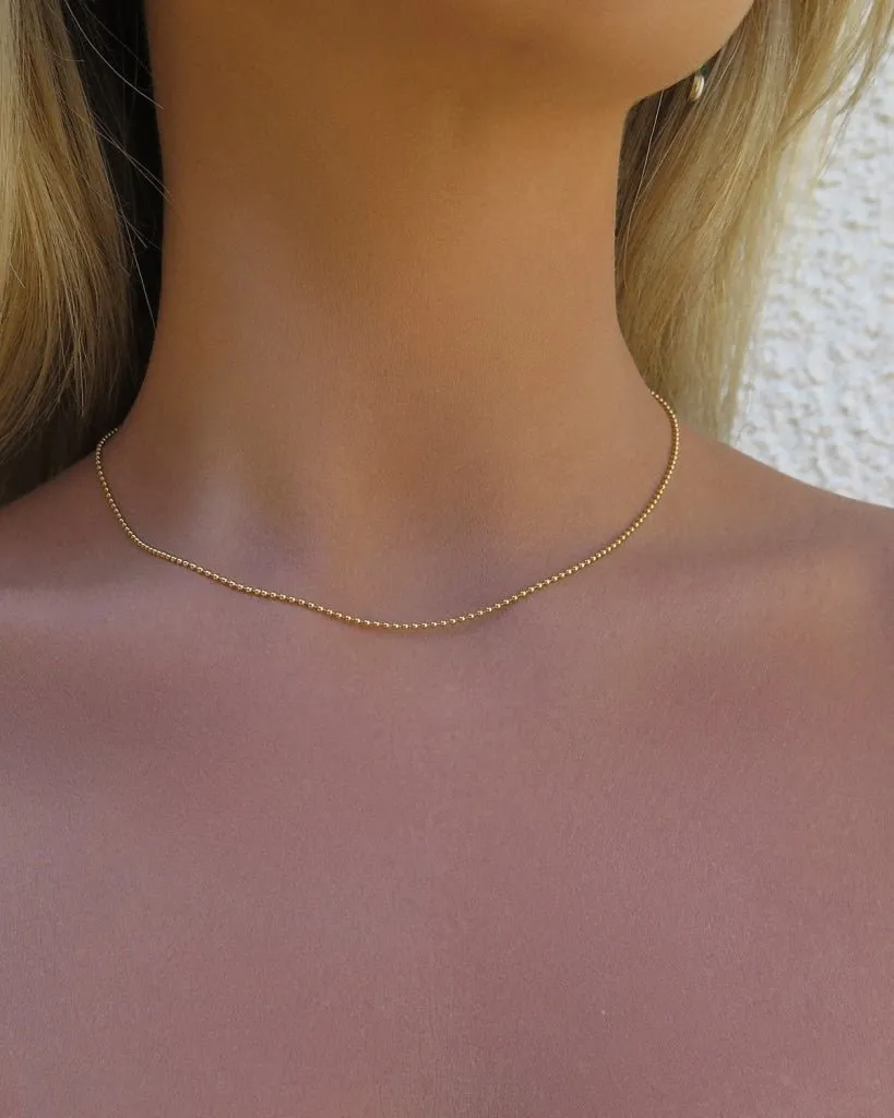 Bead Chain Necklace  - 14k Yellow Gold Fill