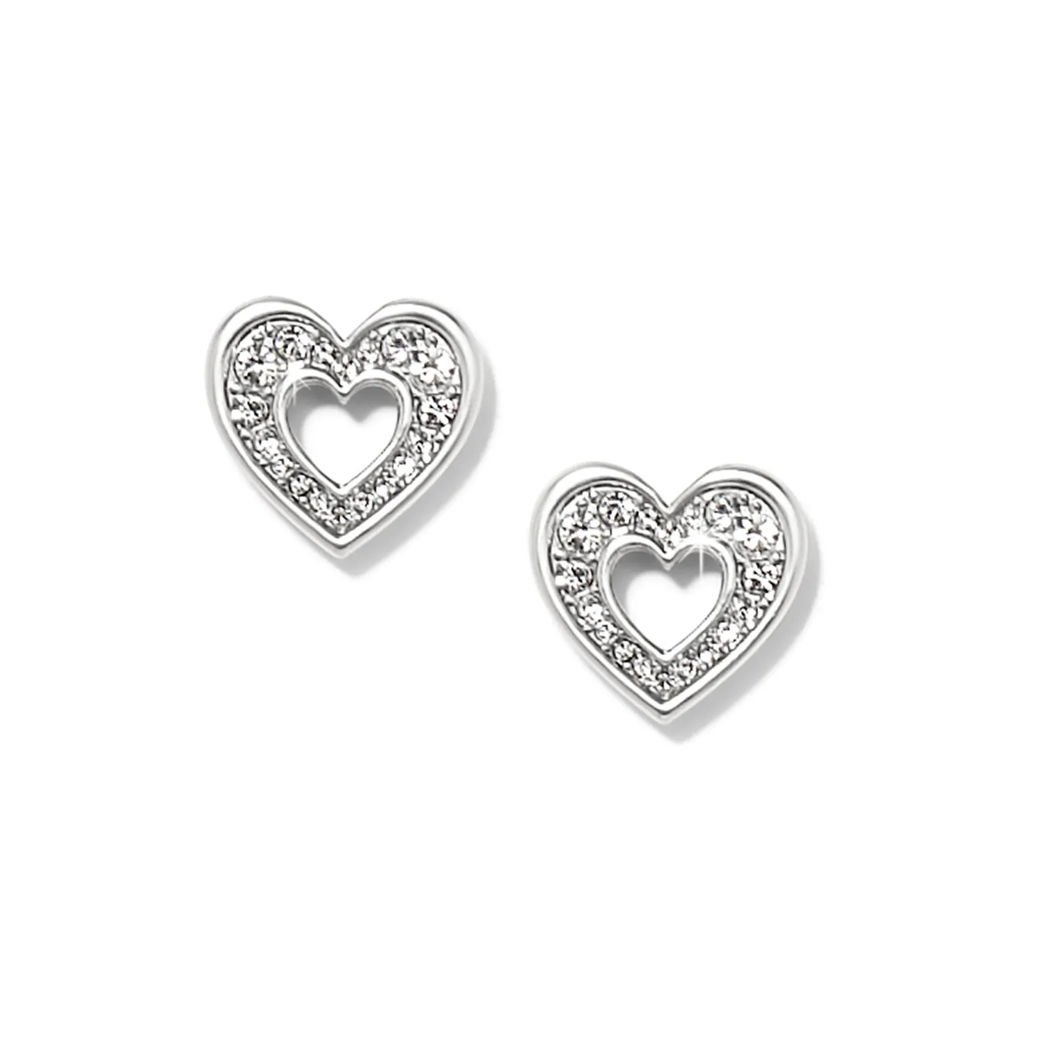 Brighton Enchanting Heart Post Earrings (Gold or Silver)