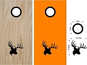 Buck Deer Hunting Cornhole Board Decals Stickers - Bean Bag Toss - Vinyl Stickers - Comes With Rings - Bean Baggo Decals - 13