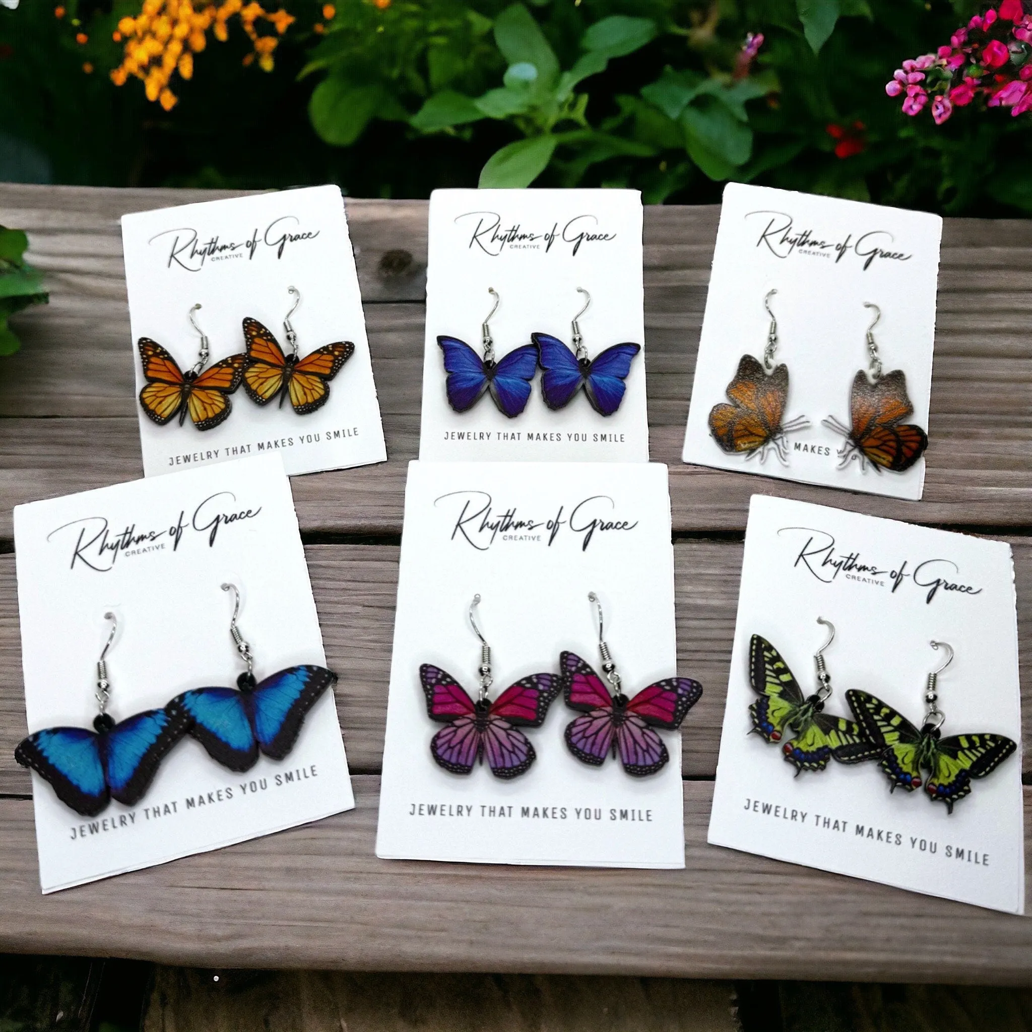 Butterfly Earrings - Easter Earrings, Handmade Earrings, Butterfly Jewelry, Butterfly Accessories,  Easter Accessories, Monarch Butterfly