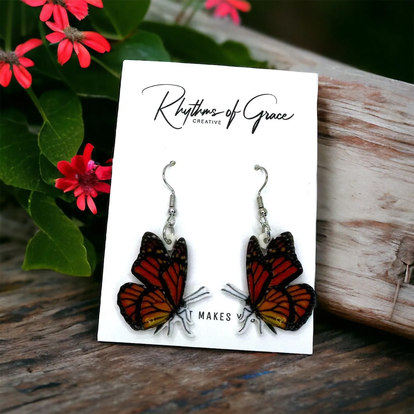 Butterfly Earrings - Easter Earrings, Handmade Earrings, Butterfly Jewelry, Butterfly Accessories,  Easter Accessories, Monarch Butterfly