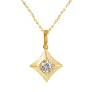 Celebration 9ct Yellow Gold Round Cut 0.25 Carat tw Lab Grown Diamond Pendant