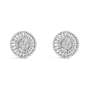 CIRCLE SHAPED STUD SILVER EARRING