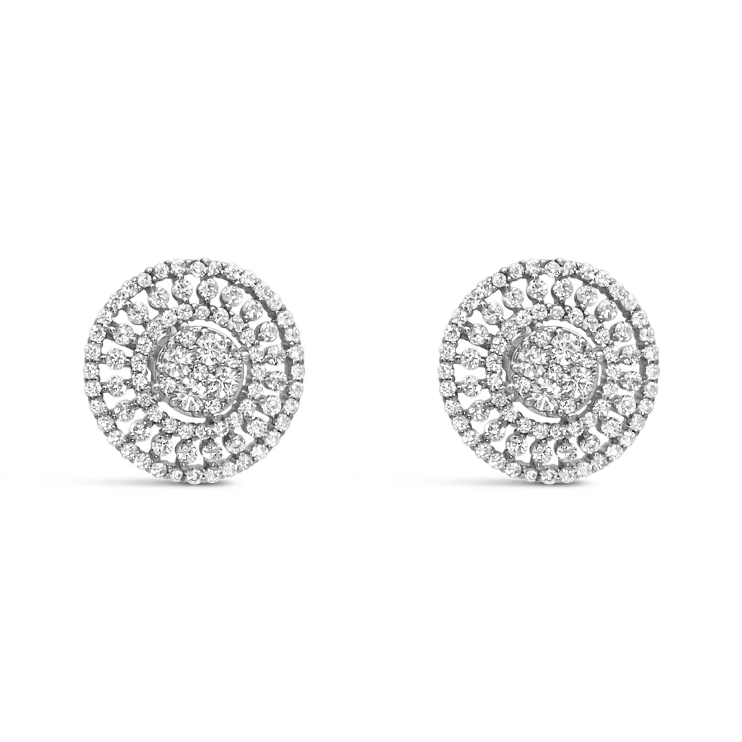 CIRCLE SHAPED STUD SILVER EARRING