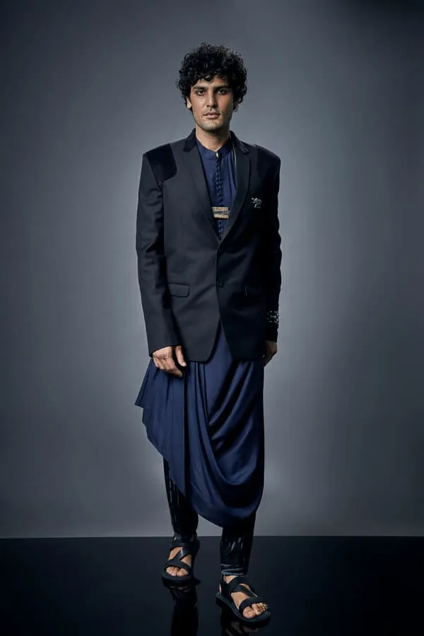 Classic Draped Kurta Set - Tyrone