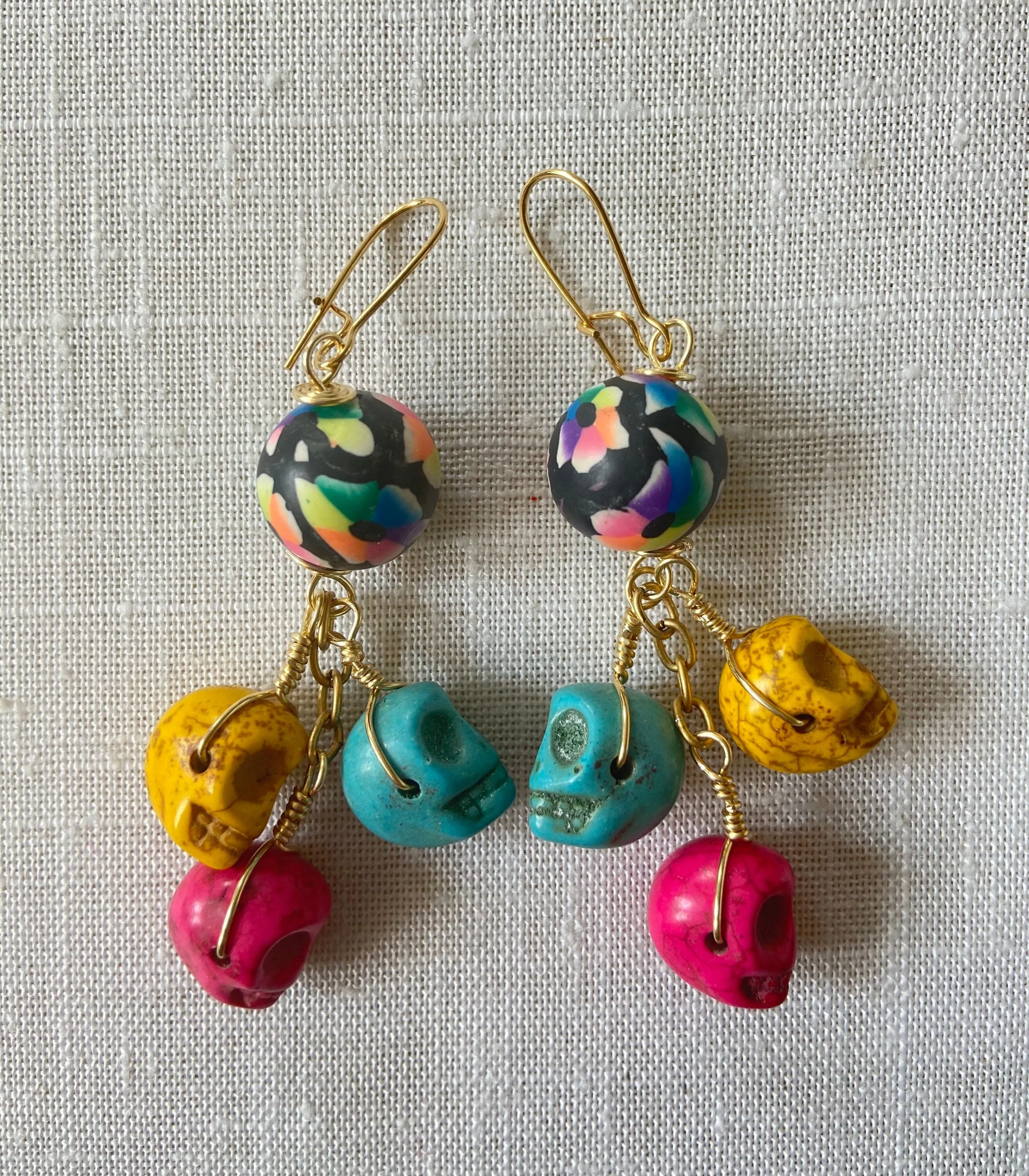 Colorful Sugar Skull Earrings