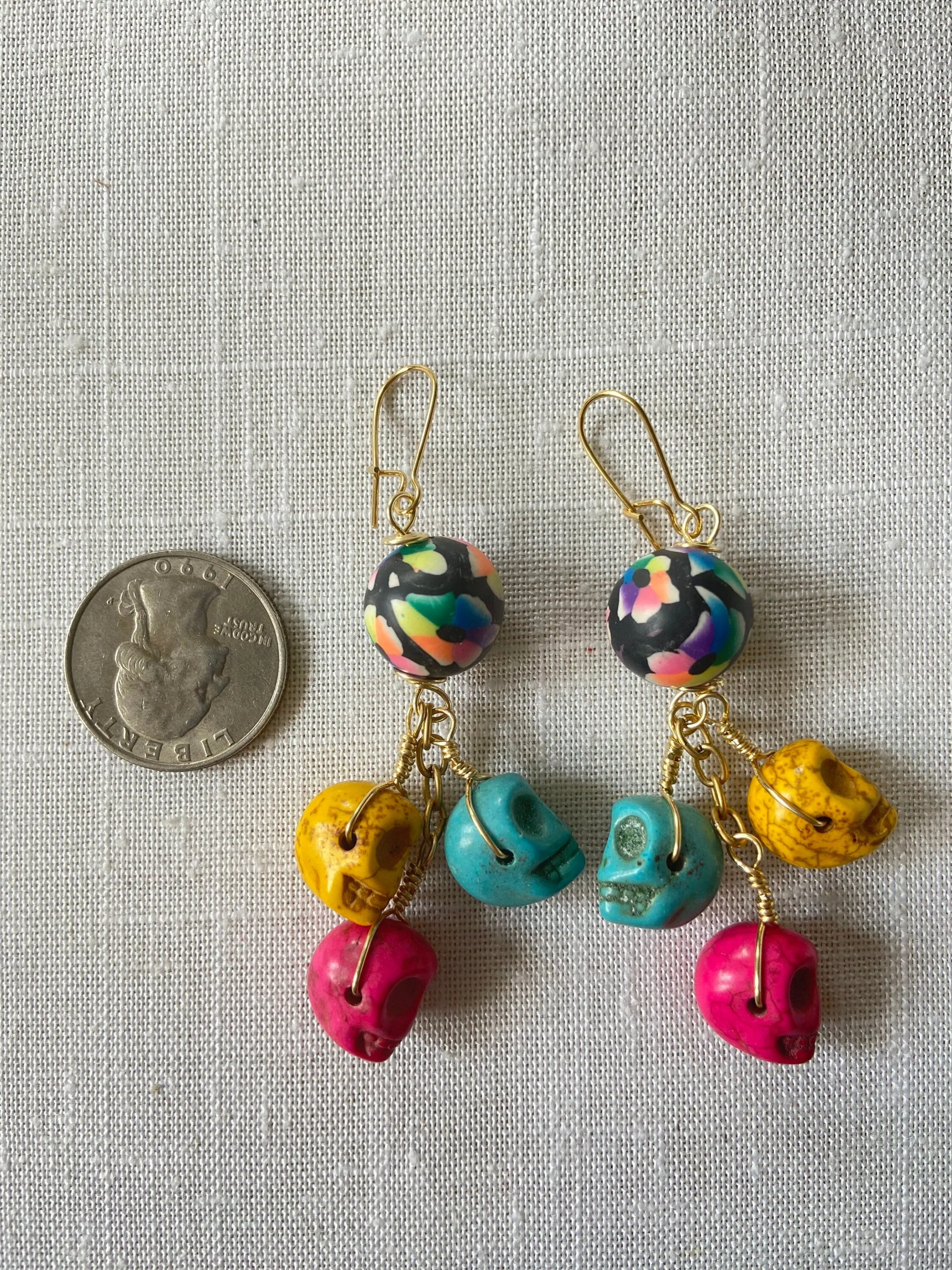 Colorful Sugar Skull Earrings