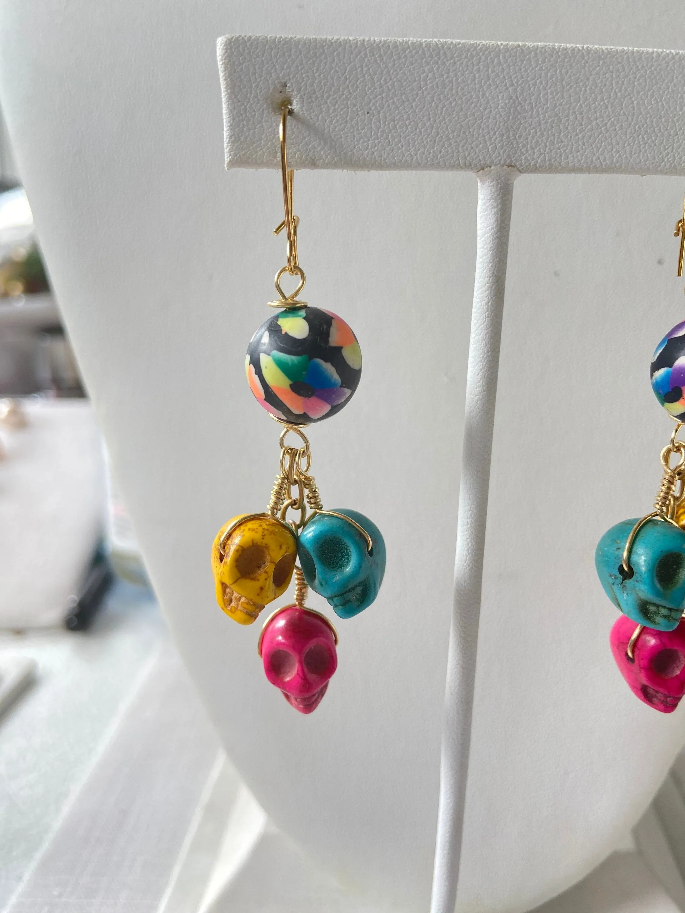 Colorful Sugar Skull Earrings