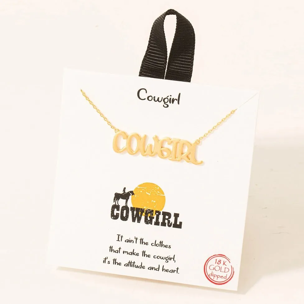 Cowgirl Necklace Gold Dipped