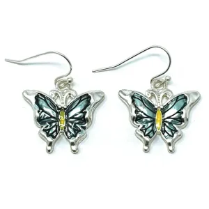 Dangling Silver Butterfly Earrings