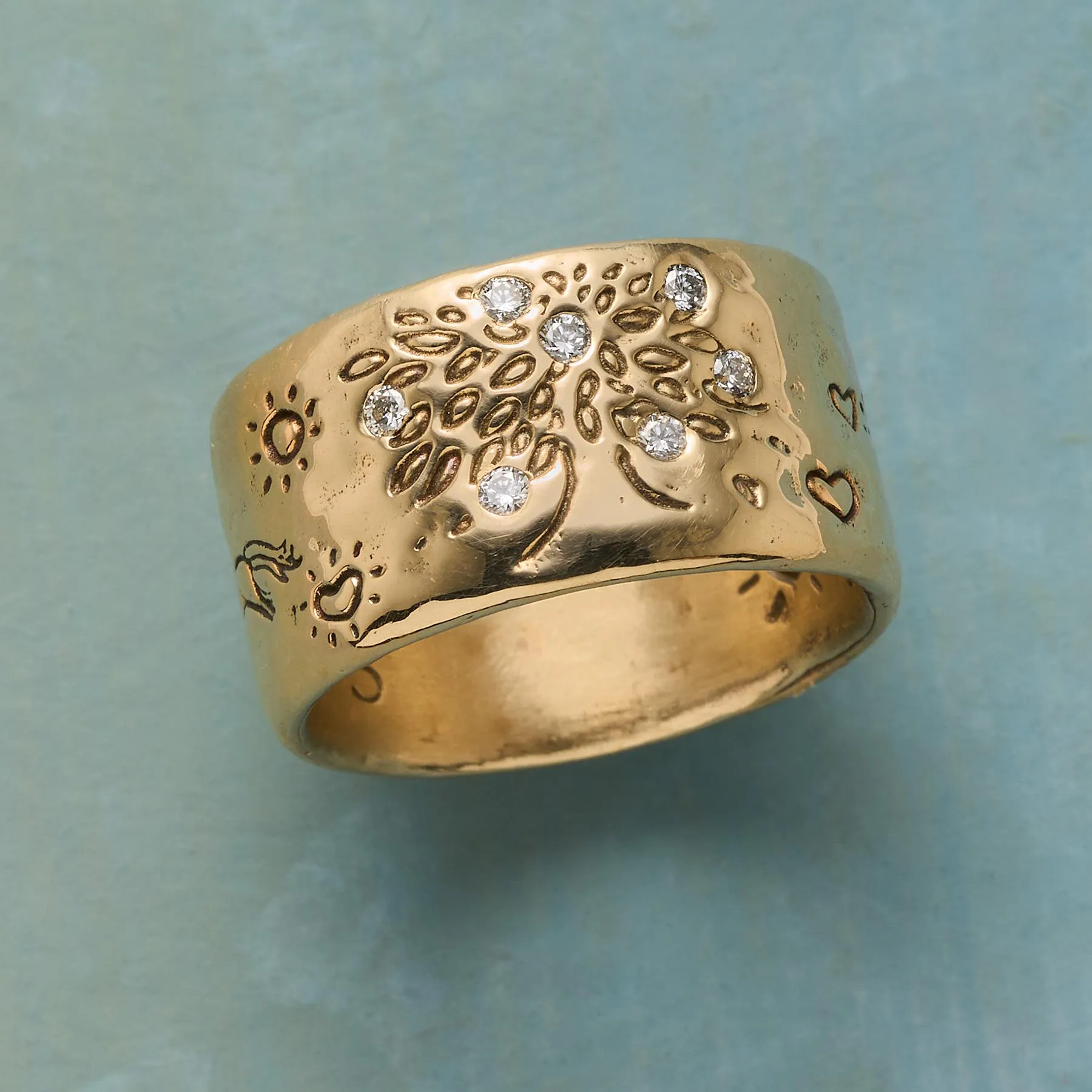 Dappled Forest Ring, Yellow Gold