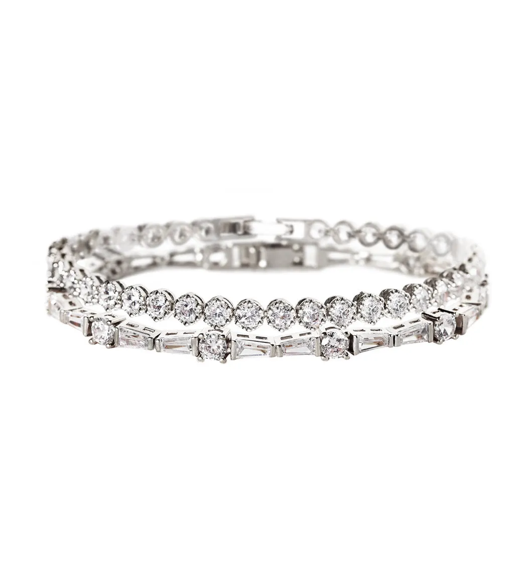 Deco Tapered Baguette & Regal Tennis Bracelets