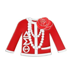 Delta Sigma Theta DST Inspired Red White Sweater Sorority Pin Brooch