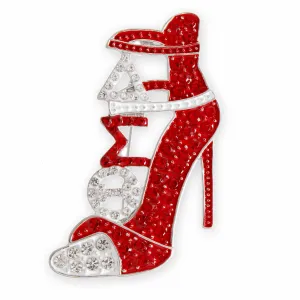 Delta Sigma Theta Inspired Pin Red Heel DST Brooch|2.5 x 1.5 inches