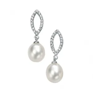 Elements Silver Marquise Pearl Drop Earrings E3860WZ364