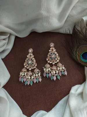 Enchanting Elegance Of Polki Uncut Stones Kundan Dangling Earrings