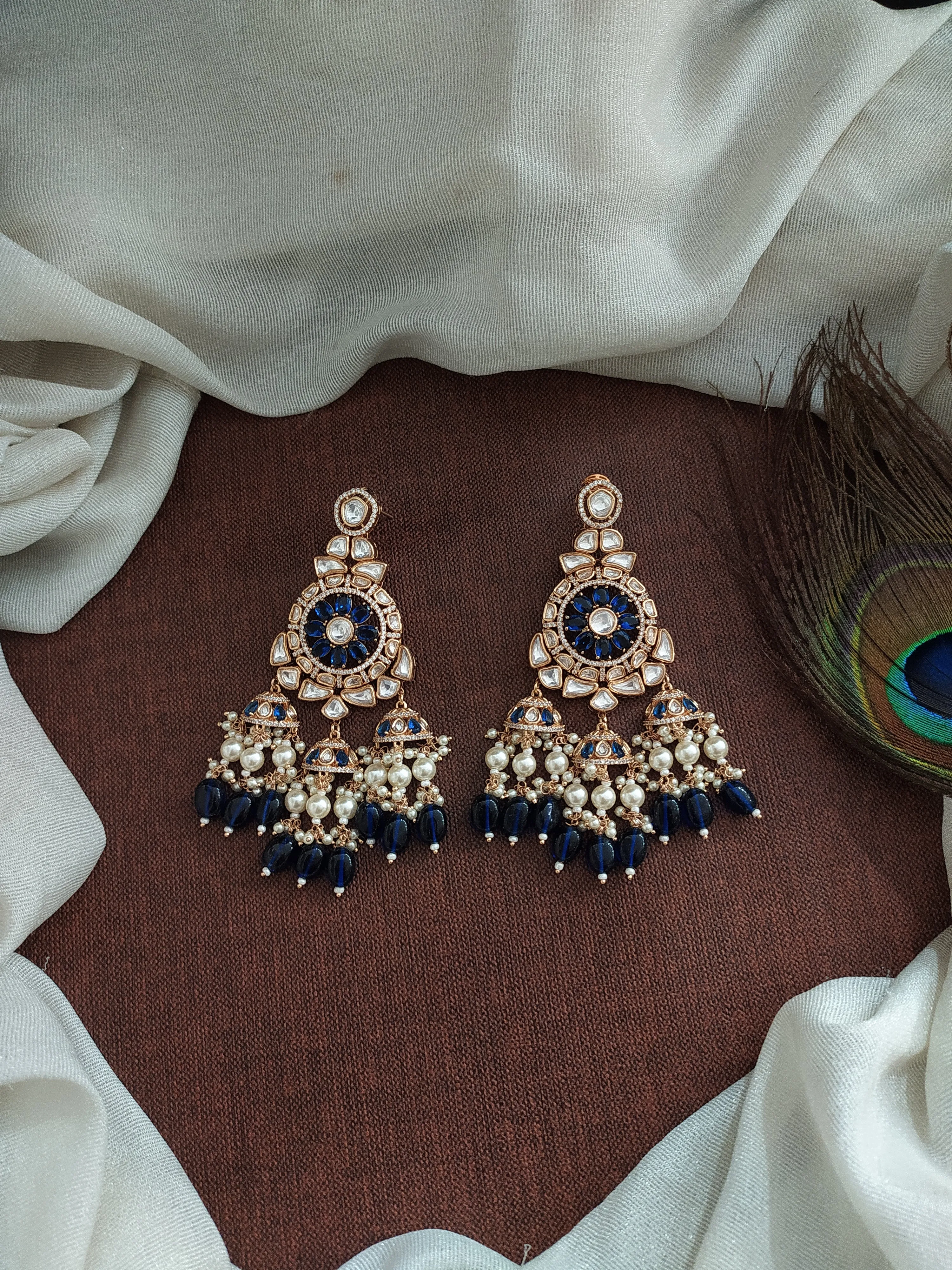 Enchanting Elegance Of Polki Uncut Stones Kundan Dangling Earrings