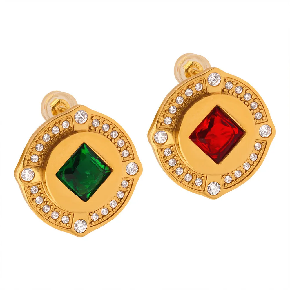 Enchanting European-Inspired Titanium Steel Gold-Plated Earrings for Women