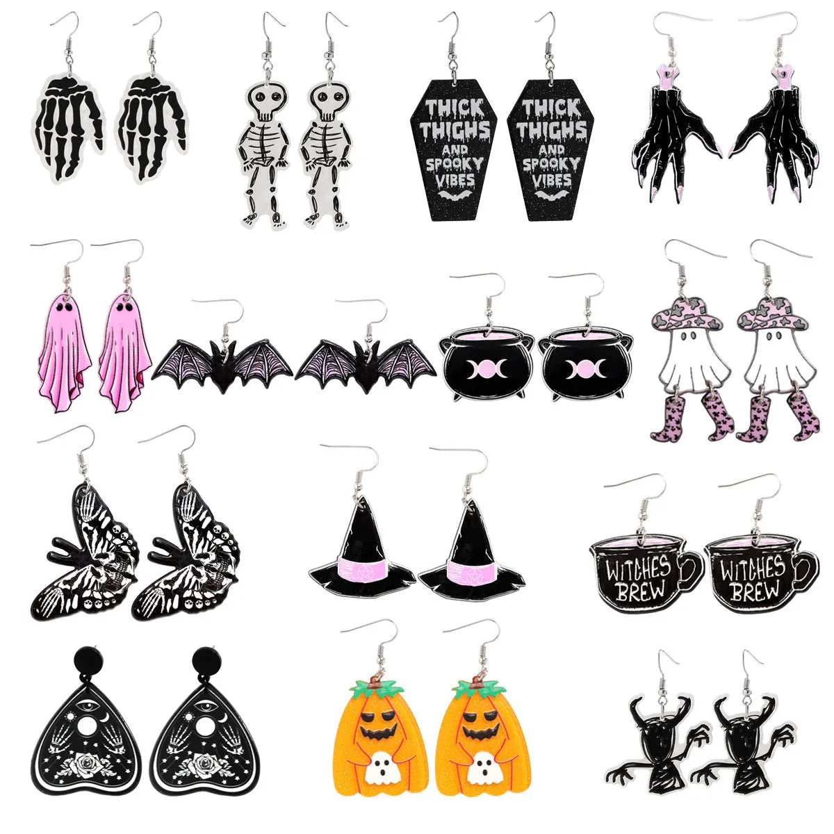 Enchanting Halloween Acrylic Earrings with Witchy Vibes