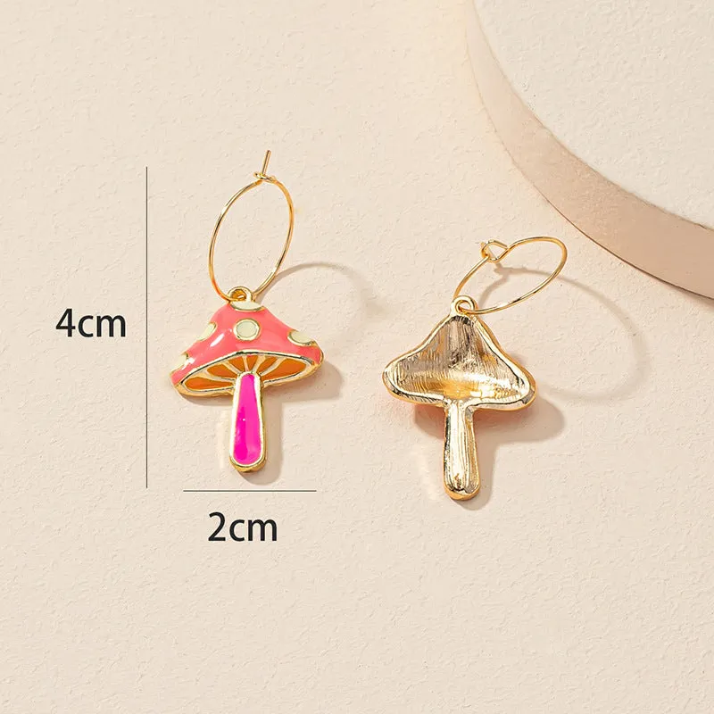 Enchanting Mushroom Earrings - Elegant Fusion of Japanese and Korean Styles