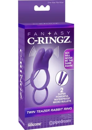 Fantasy C-Ringz Twin Teazer Rabbit Silicone Cock Ring