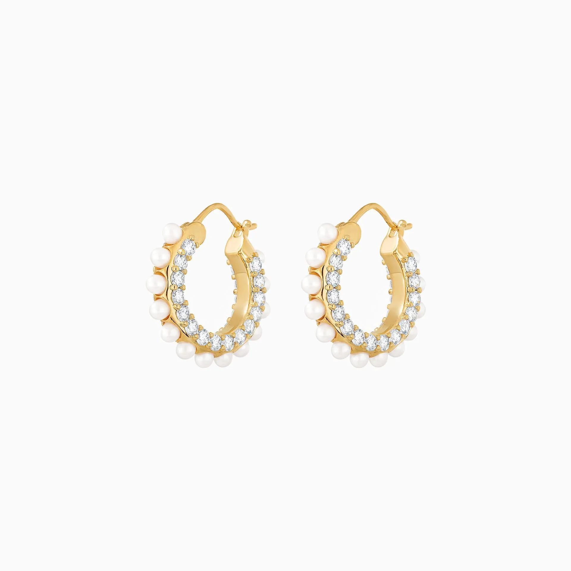 Fleur Pearl Hoop Earrings