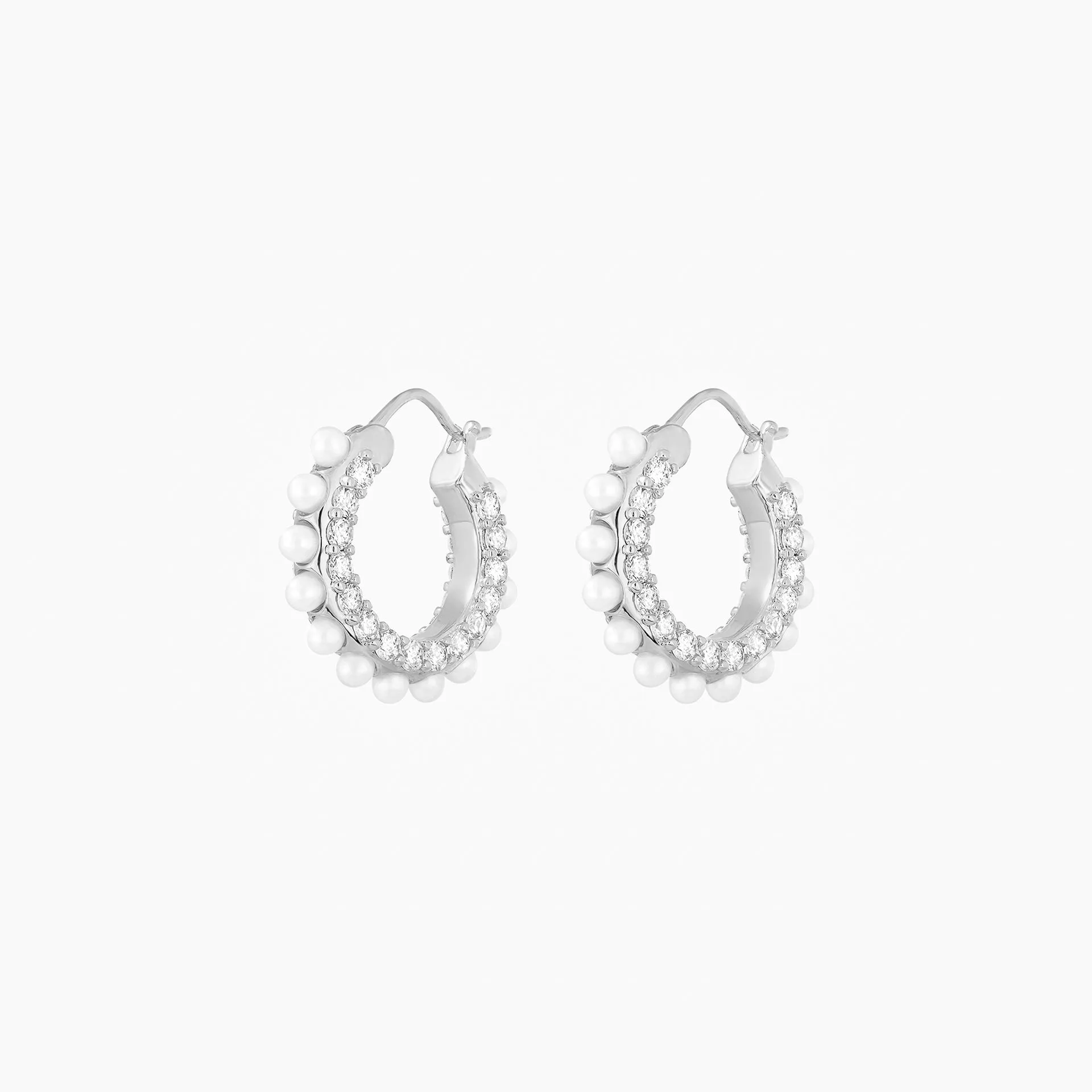 Fleur Pearl Hoop Earrings